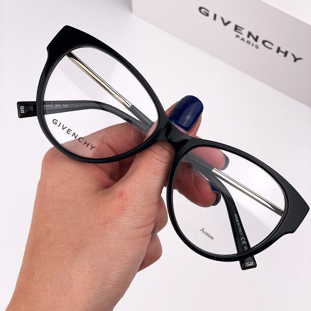 🔥 Givenchy GV0147 807 Eyeglasses  Black Cat Eye Women